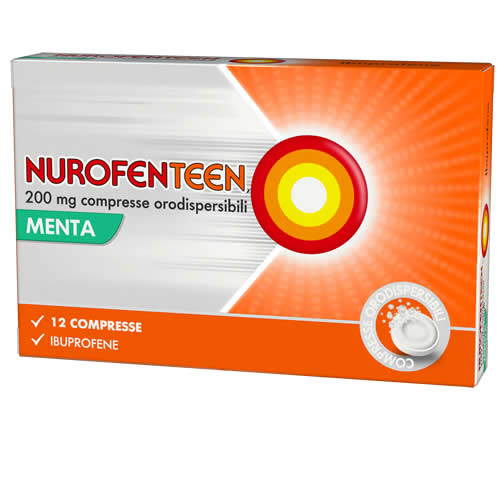 NUROFENTEEN 200 MG COMPRESSE ORODISPERSIBILI 12 COMPRESSE ORODISPERSIBILI MENTA IN BLISTER PVC/AL/POLIAMIDE/AL