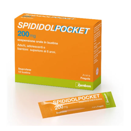 SPIDIDOLPOCKET 200 MG SOSPENSIONE ORALE IN BUSTINA 12 BUSTINE IN PET/ALU/PET/PE