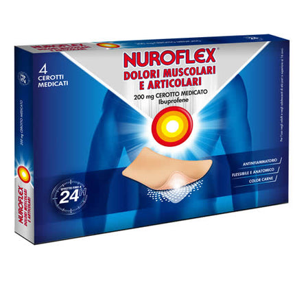 NUROFLEX DOLORI MUSC 200 MG CEROTTO MEDICATO 4 CEROTTI IN BUSTINA PET/LDPE/AL/LDPE
