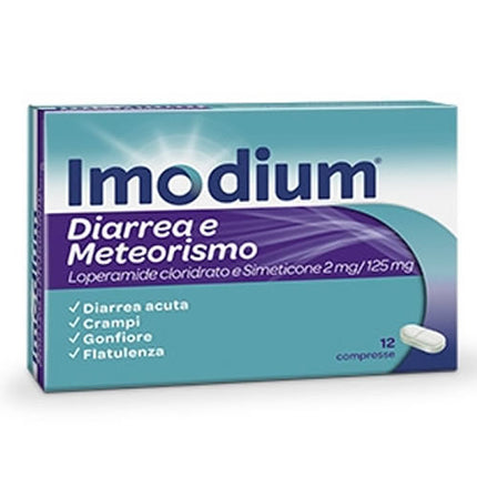IMODIUM DIARREA E METEOR 2 MG/125 MG COMPRESSE 12 COMPRESSE IN BLISTER PCTFE/PVC/AL/PET/CARTA
