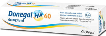 DONEGAL HA 60 INTRA-ARTICULAR SYRINGE HYALURONIC ACID SODIUM SALT 2% 60 MG/3 ML