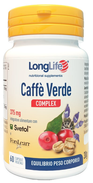 LONGLIFE CAFFE' VERDE 60 CAPSULE VEGETALI 0,5 G SENZA GLUTINE