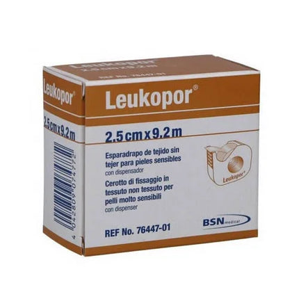 CEROTTO IN ROCCHETTO LEUKOPOR IPOALLERGENICO TESSUTO NON TESSUTO BIANCO 2,5X920 CM CON DISPENSER - Farmaspeed