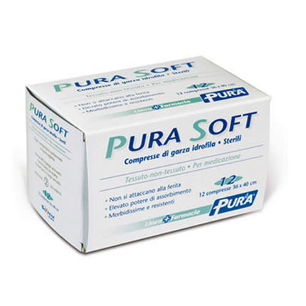 GARZA IN TESSUTO NON TESSUTO PURA SOFT 36X40CM 12 PEZZI
