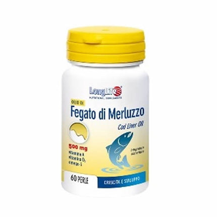 LONGLIFE COD LIVER OIL 500 MG 60 GELATIN PEARLS