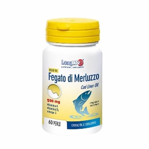 LONGLIFE COD LIVER OIL 500 MG 60 GELATIN PEARLS
