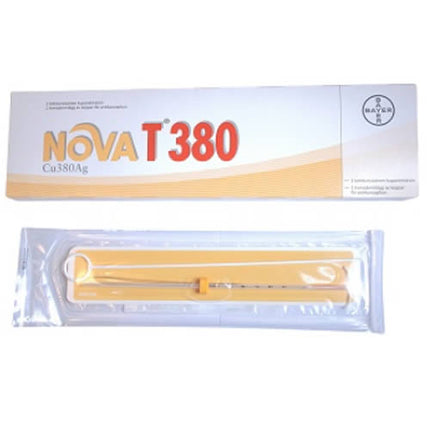 DISPOSITIVO INTRAUTERINO NOVA T 380 IN POLIETILENE CON SPIRALE IN RAME SUPERFICIE 380 MMQ E ANIMA IN ARGENTO
