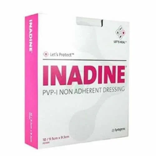 MEDICAZIONE NON ADERENTE ALLO IODIO-POVIDONE INADINE MISURA 9,5X9,5 10 PEZZI - Farmaspeed