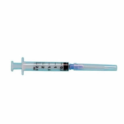 STERILE DISPOSABLE PIC SYRINGE WITH MOUNTED NEEDLE GAUGE23 CAPACITY 2.5ML 1 PIECE