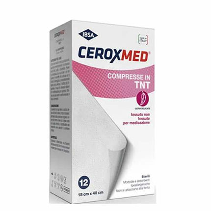 GARZA COMPRESSA IN TESSUTO NON TESSUTO CEROXMED 18X40 CM 12 PEZZI - Farmaspeed