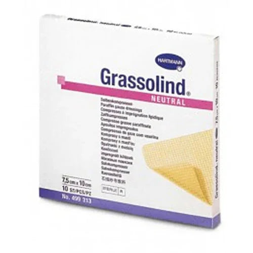 GARZA PARAFFINATA GRASSOLIND 10X10CM 10 PEZZI - Farmaspeed