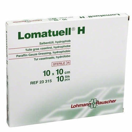 GARZA PARAFFINATA LOMATUELL H 10X10CM 10 PEZZI