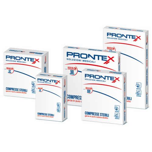 PRONTEX GARZA COMPRESSA 12/8 20X20CM 50 PEZZI - Farmaspeed