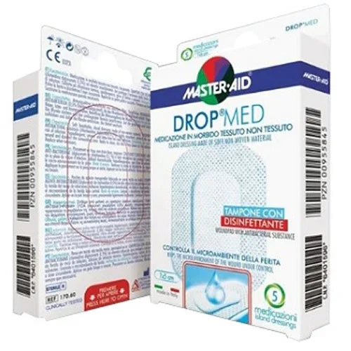 MEDICAZIONE COMPRESSA AUTOADESIVA DERMOATTIVA IPOALLERGENICA AERATA MASTER-AID DROP MED 7X5 5 PEZZI - Farmaspeed