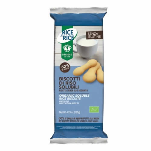 RICE&RICE BISCOTTI DI RISO SOLUBILI 30% GRASSI IN MENO 120 G