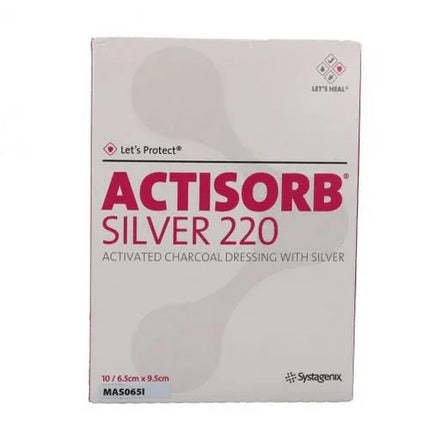 MEDICAZIONE IN CARBONE ATTIVO CON ARGENTO ACTISORB SILVER 6,5X9,5 10 PEZZI - Farmaspeed