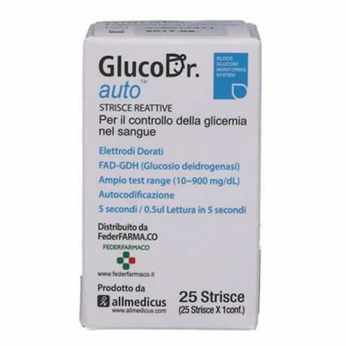 GLUCO DR AUTO GLICEMIA 25 STRISCE PROFAR