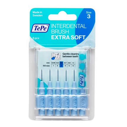 TEPE XSOFT INTERDENTAL BRUSH BLUE 0.6 MM 6 PIECES