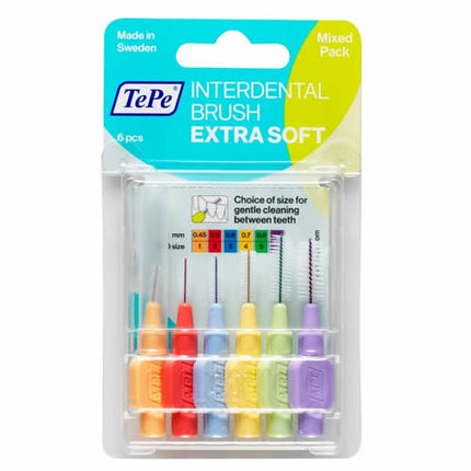 TEPE XSOFT INTERDENTAL BRUSHES MIX PACK ORANGE-LILAC 6 PIECES