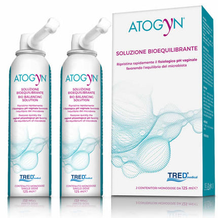 ATOGYN VAGINAL HYGIENE DEVICE AND PHYSIOLOGICAL PH RESTORATION BAG ON VALVE 2 PIECES OF 125ML