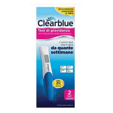 TEST DI GRAVIDANZA CLEARBLUE CON INDICATORE DELLE SETTIMANE 2 PEZZI
