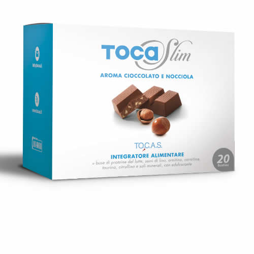 TOCASLIM CHOCOLATE AND HAZELNUT CREAM 20 SACHETS OF 18 G
