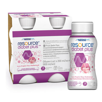 RESOURCE DIABET PLUS STRAWBERRY 4 X 200 ML