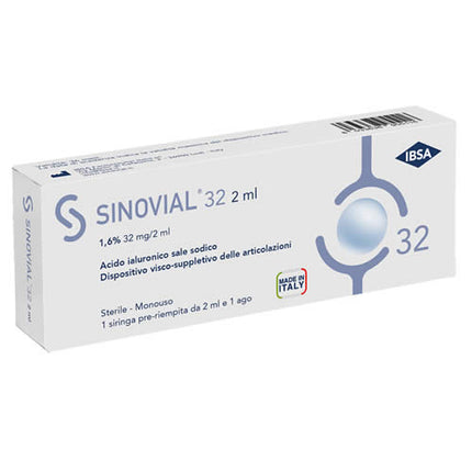 INTRA-ARTICULAR SYRINGE SINOVIAL 32 HYALURONIC ACID SODIUM SALT 1.6% 32MG/2ML 2ML + NEEDLE 21 GAUGE