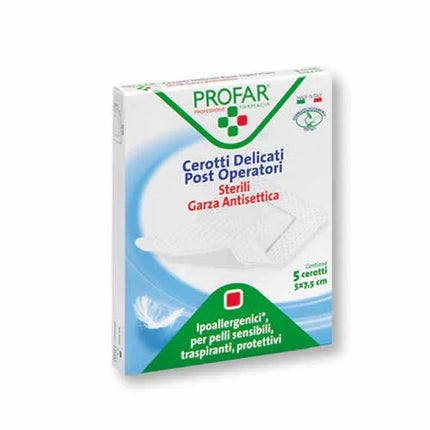 MEDICAZIONE POST OPERATORIA STERILE GARZA ANTIADERENTE 5X7,5 CM 5 PEZZI PROFAR - Farmaspeed