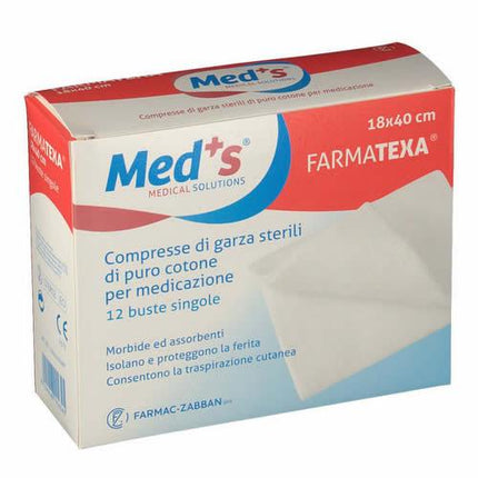 GARZA COMPRESSA MEDS 12/12 18X40CM 12 PEZZI - Farmaspeed