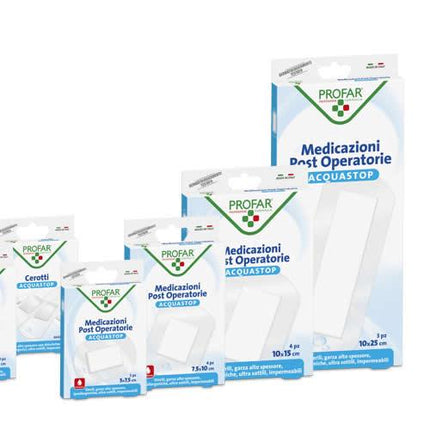 ACQUASTOP MEDICAZIONE POST OPERATORIA 5X7,5 CM PROFAR MED 5 PEZZI - Farmaspeed