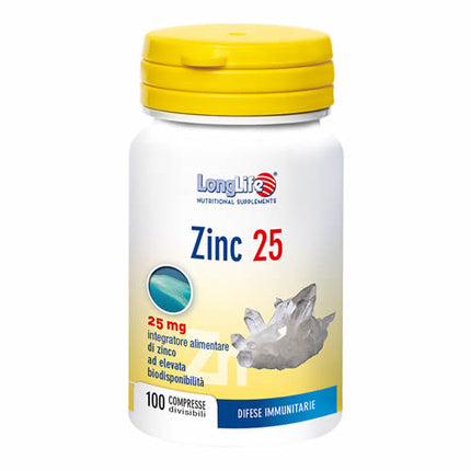 LONGLIFE ZINC 25 MG 100 COMPRESSE DIVISIBILI