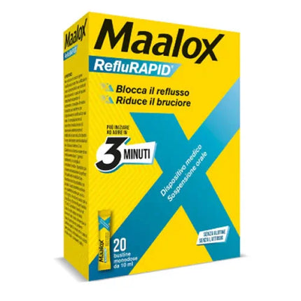 MAALOX REFLURAPID SOSPENSIONE ORALE 20 BUSTINE MONODOSE DA 10 ML - Farmaspeed