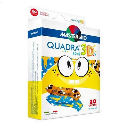CEROTTO MASTER-AID QUADRA 3D BOYS 20 PEZZI ASSORTITI - Farmaspeed
