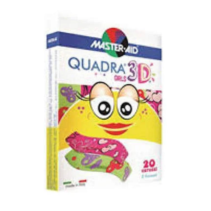CEROTTO MASTER-AID QUADRA 3D GIRLS 20 PEZZI ASSORTITI - Farmaspeed