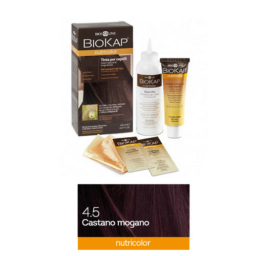 BIOKAP NUTRICOLOR 4,5 CASTANO MOGANO TINTA TUBO + FLACONE