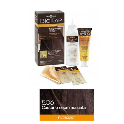 BIOKAP NUTRICOLOR 5,06 CASTANO NOCE MOSCATA TINTA TUBO + FLACONE