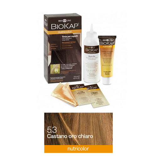 BIOKAP NUTRICOLOR 5,3 NEW CASTANO ORO CHIARO TINTA TUBO + FLACONE