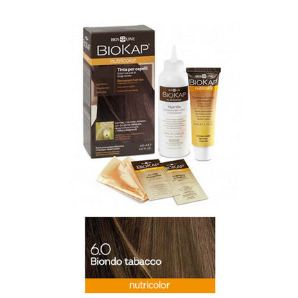 BIOKAP NUTRICOLOR 6,0 BIONDO TABACCO TINTA TUBO + FLACONE