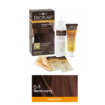BIOKAP NUTRICOLOR 6,4 RAME CURRY TINTA TUBO + FLACONE