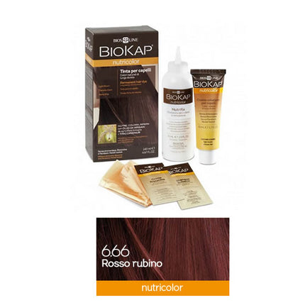 BIOKAP NUTRICOLOR 6,66 ROSSO RUBINO TINTA TUBO + FLACONE