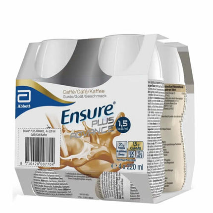 ENSURE PLUS ADVANCE COFFEE 4 BOTTLES OF 220 ML