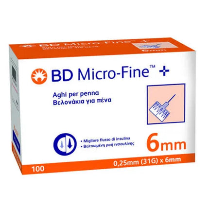 AGO PER PENNA DA INSULINA BD MICROFINE GAUGE 31 6MM 100 PEZZI - Farmaspeed