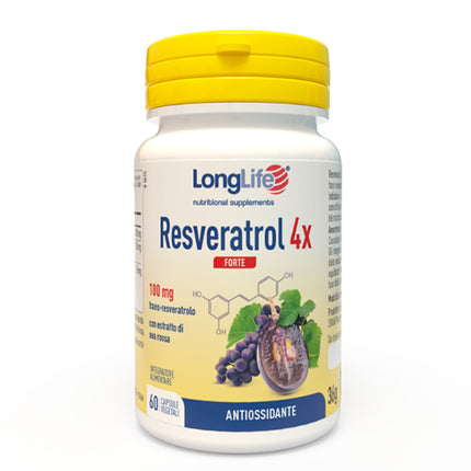 LONGLIFE RESVERATROL 4X STRONG 60 VEGETABLE CAPSULES