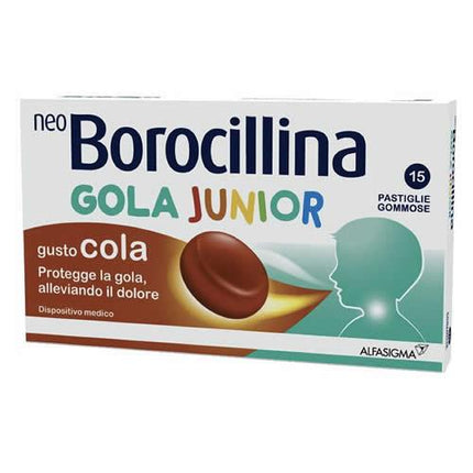NEOBOROCILLINA GOLA JUNIOR 15 PASTIGLIE GUSTO COLA - Farmaspeed