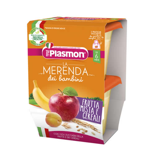 PLASMON LA MERENDA DEI BAMBINI MERENDE FRUTTA CEREALI ASETTICO 2 X 120 G