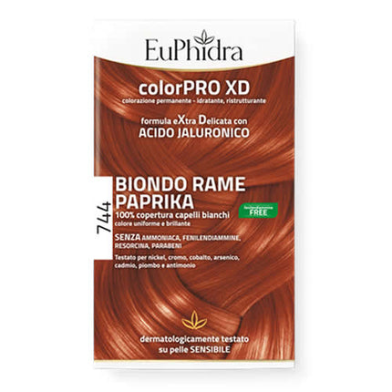 EUPHIDRA COLORPRO GEL COLORANTE CAPELLI XD 744 PAPRIKA 50 ML IN FLACONE + ATTIVANTE + BALSAMO + GUANTI