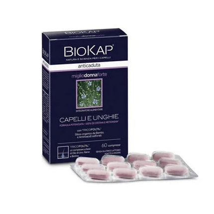 BIOKAP ANTICADUTA MIGLIO DONNA FORTE CON TRICOFOLTIL 60 COMPRESSE - Farmaspeed