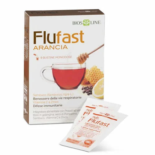 APIX PROPOLI FLUFAST RESPIRO ARANCIA 9 BUSTE BIOSLINE - Farmaspeed