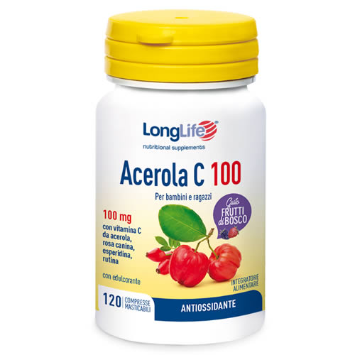 LONGLIFE ACEROLA C100 FRUTTI DI BOSCO 120 COMPRESSE MASTICABILI